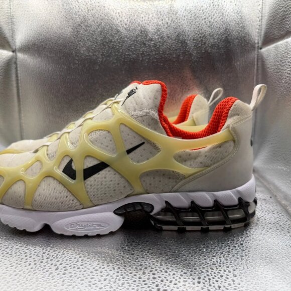 Size 9.5 Nike Air Zoom Spiridon Kukini x Stussy White Black Sneakers CJ9918-100 - Picture 8 of 14